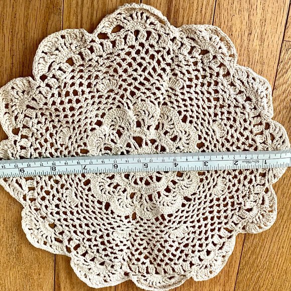 Crochet Cotton Table Cover Lace Doilies - Four (4) - Picture 4 of 4